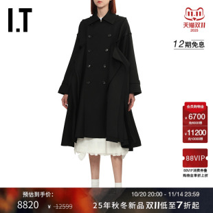 CDG GARCONS女装 tricot des 解构感拼接廓形风衣长大衣 COMME