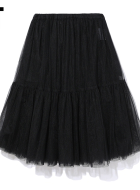 IT CDG COMME des GARÇONS GIRL女装半身裙薄纱叠层及膝蓬蓬裙