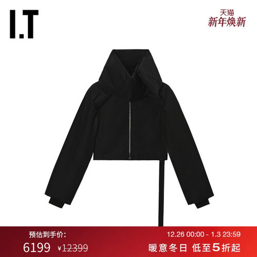 ITDRKSHDW围脖拼接拉链夹克