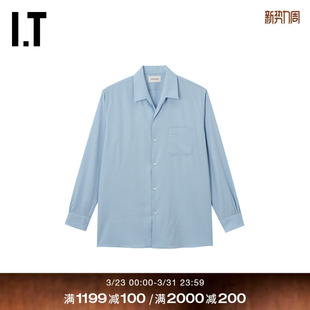 新款 衬衫 纯色长袖 简洁通勤翻领排扣衬衣6SH02CMQ MARKAWARE男装