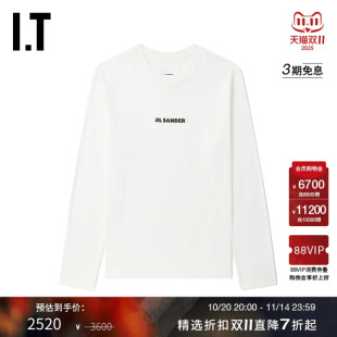 JIL 日常简约基础款 SANDER女装 T恤新款 圆领纯色上衣0117XL 长袖