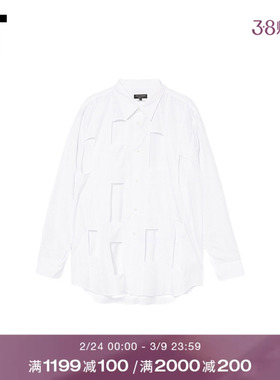 IT CDG COMME des GARCONS HOMME PLUS男装挖剪镂空设计长袖衬衫