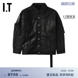 潮酷有型涂層設(shè)計外套1COMW1MO 翻領(lǐng)牛仔夾克新款 DRKSHDW男裝