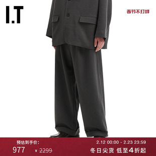 IT Fresh Service男装阔腿裤长裤新款时尚通勤卷边西装裤340122MP