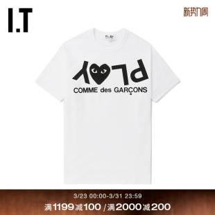 COMME PLAY des GARCONS川久保玲情侣logo装 T恤 饰圆领短袖 CDG