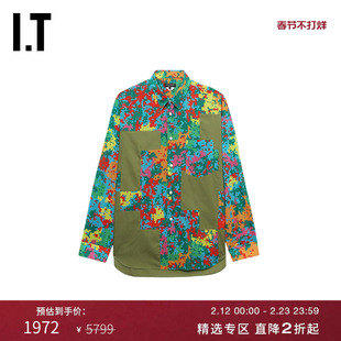 IT CDG COMME des GARCONS HOMME PLUS男装几何裁布拼接彩色衬衫