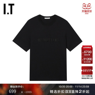 HELMUT 简洁质感logo刺绣半袖 LANG男装 T恤新款 HM599MO 圆领短袖