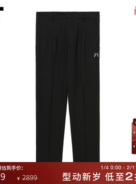 IT roar roarguns女装露踝西装裤时尚通勤合身小直筒裤P01AXJ