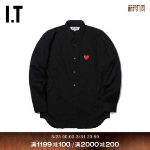 COMME des GARÇONS川久保玲男装 衬衫 PLAY 长袖 饰爱心刺绣 CDG