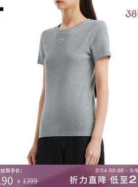 IT MARINE SERRE女装圆领短袖T恤新款简约时尚纯色内搭WTT012XP