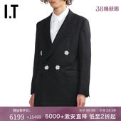 夹克新款 宽松西装 Rocha男装 珠饰扣饰西服外套613217MP Simone