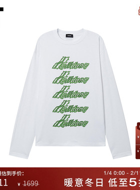 IT We11Done女装宽松长袖T恤新款潮流酷感logo印花上衣728UWHXP