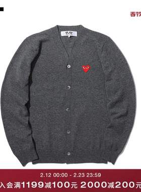 IT CDG PLAY COMME des GARÇONS川久保玲男针织开衫红色爱心刺绣