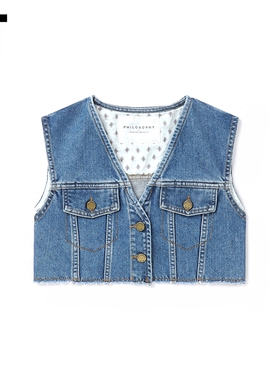 IT Philosophy di Lorenzo Serafini女装超短款牛仔马甲露脐背心