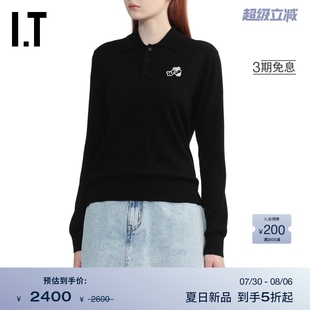 We11Done女装 新款 polo领针织衫 翻领薄毛衣 简约时尚 合身羊毛衫