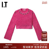 Area 水钻铆钉装 Nyc女装 圆领针织衫 新品 饰短款 毛绒毛衣05128XI