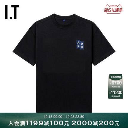 IT ADER error女装圆领短袖T恤新款清爽时尚logo装饰半袖TS4BKXN