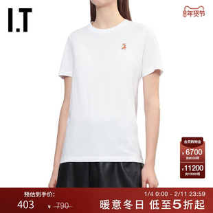 IT Maison Kitsune女装圆领短袖T恤新款休闲基础款内搭PW122KXP