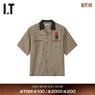 UNDERCOVER高桥盾男装 文艺质感字母刺绣装 短袖 新款 饰上衣 衬衫