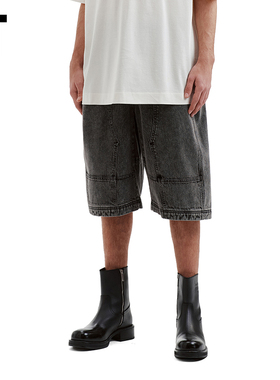 IT JUUN.J男装阔腿裤牛仔裤五分裤新款潮流有型水洗中裤425PD1MQ