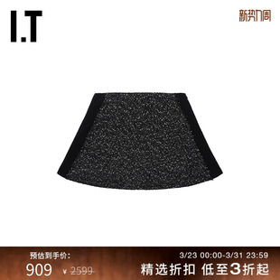 rag 时尚 半身裙A字裙新款 质感拼接伞裙短裙03CH03XM bone女装