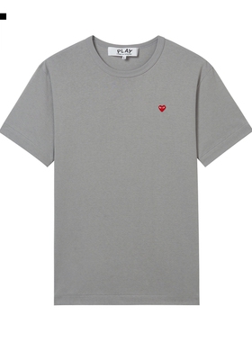 IT CDG PLAY COMME des GARCONS川久保玲情侣爱心logo缝饰短袖T恤