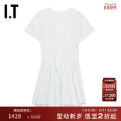 含内搭镂空刺绣短裙5E36EY 优雅法式 Merlette女装 V领连衣裙新品