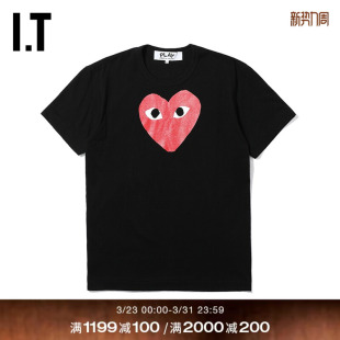 COMME PLAY des GARÇONS川久保玲男装 T恤红色爱心印 短袖 CDG