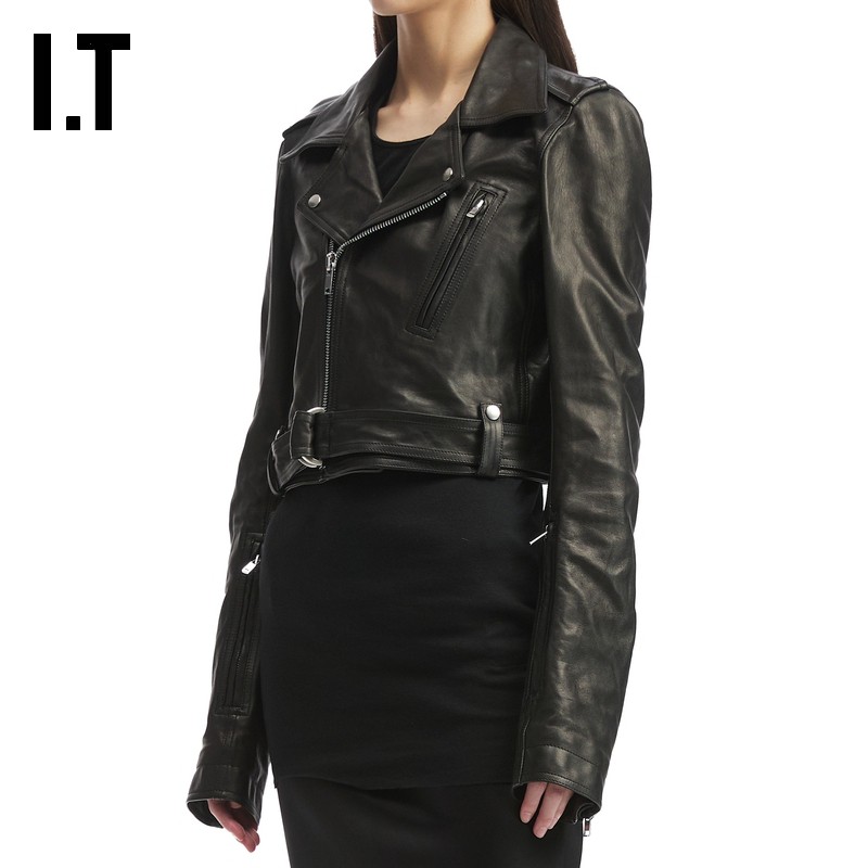 IT Rick Owens女装短款机车皮夹克新款时髦酷感拉链皮外套皮衣,女装/女士精品,皮衣,淘宝优惠券,粉丝福利购,淘宝优惠卷