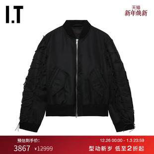 拉链棒球夹克新款 Rocha男装 酷感时髦饰绑带外套606202M Simone