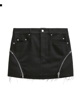 IT Rick Owens女装工装半身裙新款时髦甜酷拉链装饰短裙0362WDXP