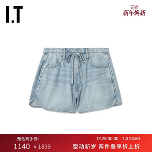 bone女装 牛仔短裤 新款 休闲水洗磨白仔裤 时尚 ASP900XP rag