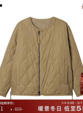 IT TAION男装两面穿圆领羽绒服新款复古日系双面羽绒外套04BML1MP