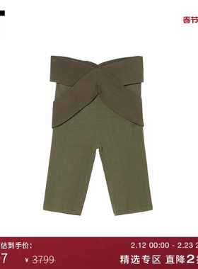 IT DION LEE女装针织短裤时髦简约交叠拼接紧身打底裤081S22XI