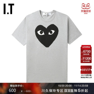 COMME PLAY des GARCONS川久保玲情侣爱心logo装 T恤 饰短袖 CDG