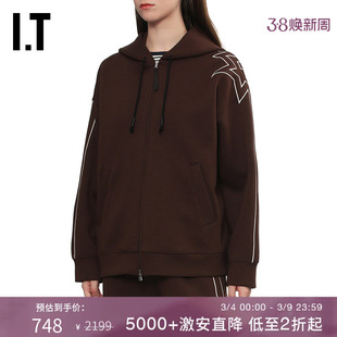 IT BAPY女装连帽拉链夹克新款青春活力宽松休闲卫衣外套HJ3213AP