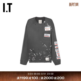 T恤新款 宽松长袖 Yasuhiro男装 街头风做旧上衣6LT591MQ Mihara