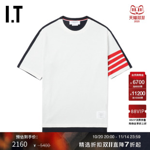 宽松短袖 BROWNE男装 T恤新款 清爽时尚 MJS285MO 拼色半袖 THOM