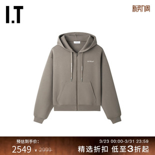 连帽拉链卫衣休闲潮流斜纹图案装 新款 饰外搭 WHITE™情侣装 OFF