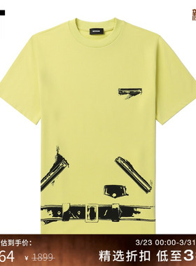 IT We11Done女装中长款短袖T恤新品男友风图案印花宽松半袖798UYE