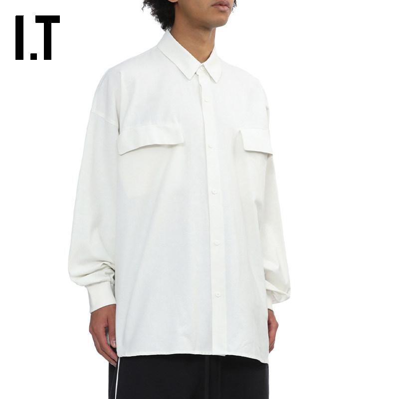 IT ESSENTIALS男装宽松长袖衬衫新款有型工装风纯色上衣254424MP,男装,T恤,淘宝优惠券,粉丝福利购,淘宝优惠卷