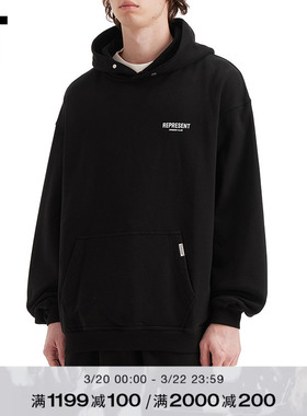 IT REPRESENT男装宽松连帽卫衣新款潮流休闲纯色连帽衫M41113MQ