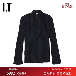 外套新品 廓形条纹西装 摩登复古西服夹克JA455NXK VETEMENTS女装