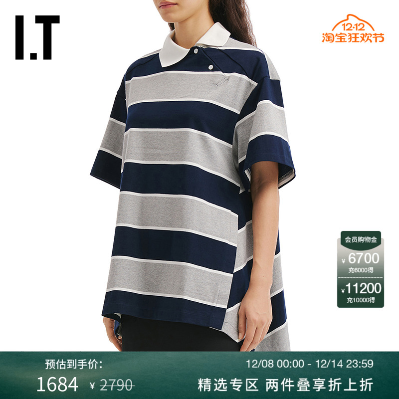 ITJUUN.Jpolo领条纹上衣