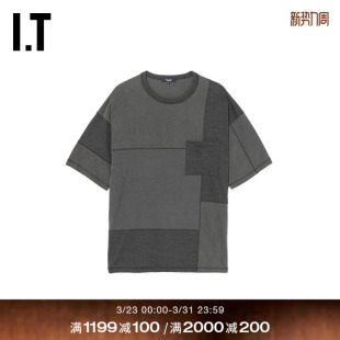 des GARCONS HOMME男装 T恤半袖 COMME 色块拼接宽松短袖 CDG