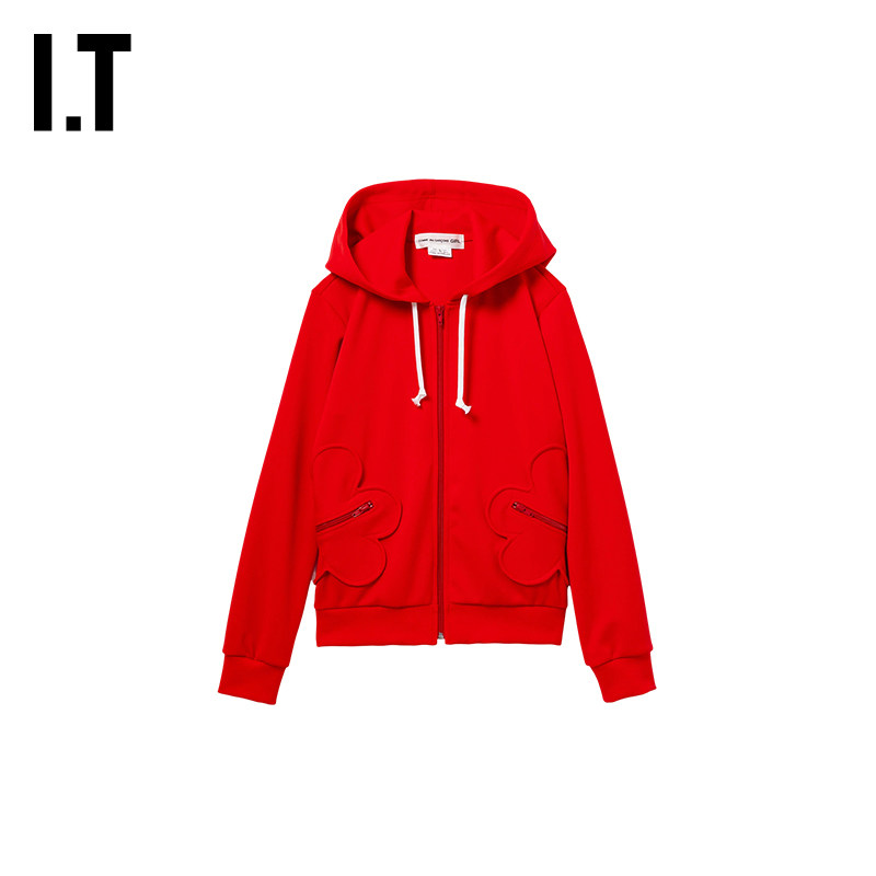 IT CDG COMME des GARCONS GIRL女装连帽拉链卫衣新款时尚活力