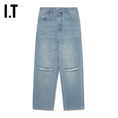 休闲日常破洞水洗直筒裤 VD3373XM 长裤 新款 Tibi女装 宽松牛仔裤