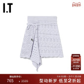 时髦慵懒饰系带叠层短裙110XJ 针织半身裙新品 THE ATTICO女装