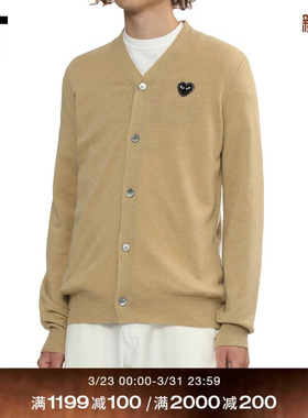 IT CDG PLAY COMME des GARCONS川久保玲情侣款合身羊毛针织开衫