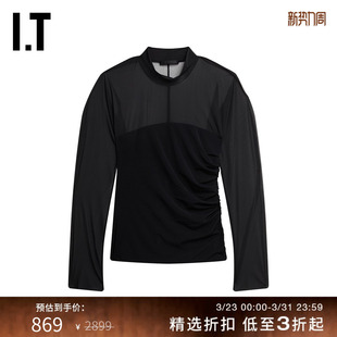 上衣新品 长袖 LANG女装 时髦前卫微透效果叠层设计521XI HELMUT